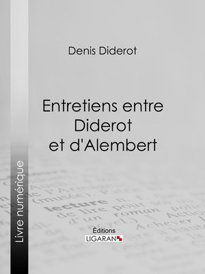 cover image of Entretiens entre Diderot et d'Alembert